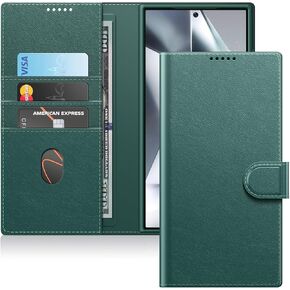 JETech Wallet Case for Samsung Galaxy S24 Ultra 5G, Shockproof PU Leather Magnetic Flip Cover with Card Holder, Stand Feature and Full Camera Protection (Black)