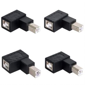 chenyang 4 Pack USB 2.0 Type B Printer Male to Female 90 Degree Angled Gender Changer Connector Adapter for Disk Scanner