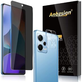 Xiaomi Redmi Note 12 Pro/Note 12 Pro Plus With [2 Pack] Camera Lens Protector and [2 Pack] Privacy Screen Protector, Anti-Spy 9H Hardness Tempered Glass