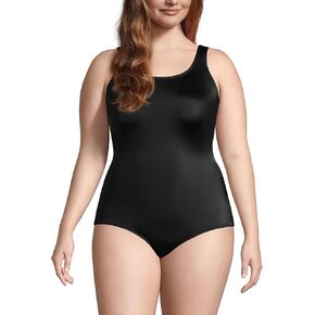 Lands' End Womens Chlorine Resistant Tugless Tank Soft Cup One Piece Swimsuit Turquoise Regular 16