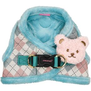 Pinkaholic New York Tailsy Vest Dog Harness Step-in Warm Winter Leopard Pattern for Small Dog, Grey, Medium