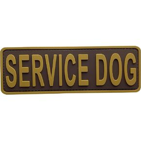 Service Dog Patch PVC Gold Yellow 6x2 inches Hook Back K9 Working Dog in Training PVC Tactical for Tactical Vest Harness K9 Collar (Black and Yellow, 6"x2")