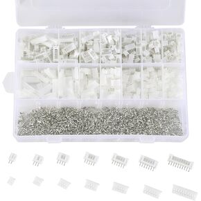 1330Pcs JST-PH Connector Kit with PH2.0 2/3/4/5/6/7/8/10 Pin Housing Female and Male Adapter Cable Connector Plug