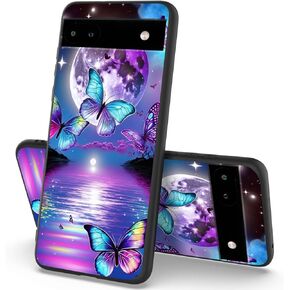 Slim Cover for Google Pixel 6a Phone Case, Cute Painted for Women Girls Soft TPU Shockproof Pixel 6a Phone Cover, Anti-Fingerprint Matte Black TPU Phone Case for Google Pixel 6a, A Pack Of Horses