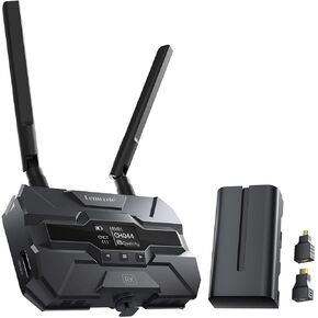 Lemorele Wireless Video Receiver with 4400 mAh Battery and OLED Screen for Wireless Video Transmission System, One Wireless Video Transmitter can be Paired with 4 Receivers for Videographer Filmmaker