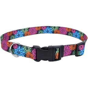 Coastal Pet Styles Adjustable Dog Collar - Stylish Patterned Fabrics - Snap-Lock Buckle - Adjustable Dog Collar - for Small, Medium or Large Dogs - Wildflower - 3/8" x 08"-12"