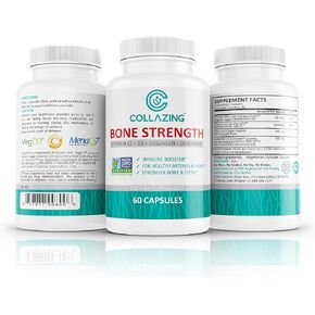 Collazing - Alaskan Wild-Caught Marine Collagen Protein Peptides with Hyaluronic Acid and Vitamin C - for Radiant Skin, Hair, Nails. Joints, & Bones - 120 Capsules-30 Days Supply