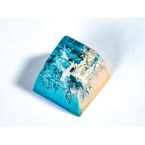 DATKEY Black Koi Yellow & Blue Coral Artisan Keycap Koi Resin Keyboard Keycaps Cute Keycaps Artisan Keycap Aesthetic Keycaps Custom Keycaps Koi Gifts for Gaming Love Gamer Man On Anniversary Birthday
