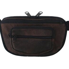 MEDIUM - Concealed Carry Fanny Pack RUGGED ULTRA-SOFT SUEDE LEATHER-Brown