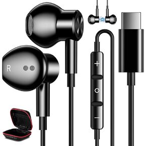 COOYA USB C Earbuds in-Ear Headphones+Mic for iPhone 16 15 Plus iPad Pro Pixel 9 8 7,DAC Magnetic USB C Headphone for Samsung S24 Ultra S23 S22 A54 A35 Flip6 S21 Note 20 Type C Earphone for OnePlus 12