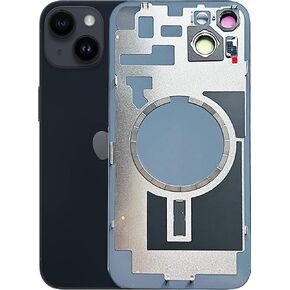 Original Back Glass Cover Battery Door Replacement & Waterproof Tape, Pre-Installed Camera Frame for iPhone 14 Plus All Carriers Repair 14 Plus Tool(Purple)