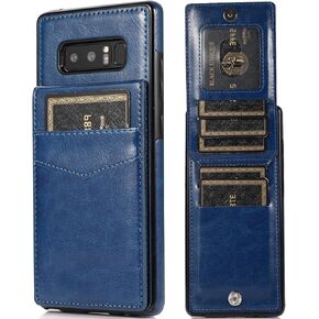 for Samsung Galaxy Note 8 Wallet Case with Credit Card Slots Holder Case Kickstand Shockproof Cover PU Leather Wallet Case for Samsung Galaxy Note 8 Phone Case for Women Men (Blue)