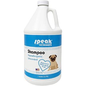 Natural Dog Shampoo, Hypoallergenic Unscented, 1 Gallon