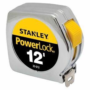 Powerlock Tape Rule, 1/4 in. x 10 ft, Plastic Case, Chrome (Pack of 2)