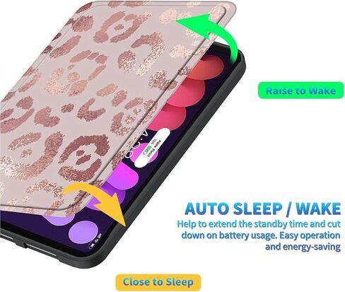 Case for iPad Pro 12.9 6th/5th/4th/3rd Generation 2022/2021/2020/2018, Lightweight TPU Shockproof with Auto Sleep/Wake Cover for 12.9 Inch iPad Pro, Pink Glitter Leopard in Kuwait