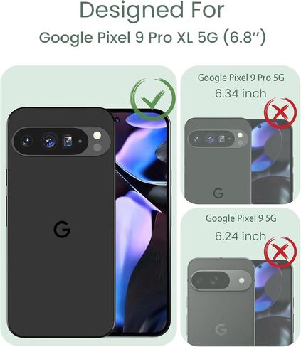 for Google 9 Pro XL Case+Tempered Glass Screen Protector, [Military Grade Protective] Slim Soft TPU & Hard PC,Girls Women Crystal Clear Flower Pattern Case Cover for Pixel 9 Pro XL-Magnolia in Saudi Arabia