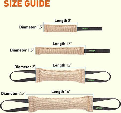 Viper Jute K9 Tug Toy Reward with One Or Two Handles for Adult Dogs and Puppies (2 Handles, 12" x 2in in Saudi Arabia