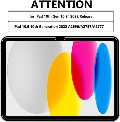 [2 Pack] Screen Protector for iPad 10.9 10th Generation 2022 A2696/A2757/A2777,Tempered Glass Film Guard for iPad 10th Gen 10.9" 2022 Release in Kuwait