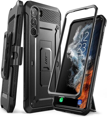 حافظة SupCase خارجية لهاتف سامسونج جالاكسي S23+Plus 5G حافظة هاتف محمول ممتصة للصدمات غطاء حماية متين [Unicorn Beetle Pro] بدون واقي شاشة مع مشبك حزام وحامل (أسود) in Kuwait