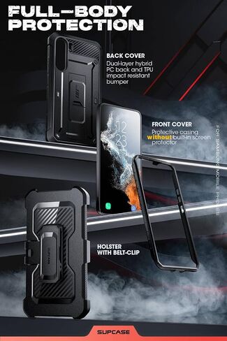 حافظة SupCase خارجية لهاتف سامسونج جالاكسي S23+Plus 5G حافظة هاتف محمول ممتصة للصدمات غطاء حماية متين [Unicorn Beetle Pro] بدون واقي شاشة مع مشبك حزام وحامل (أسود) in Kuwait