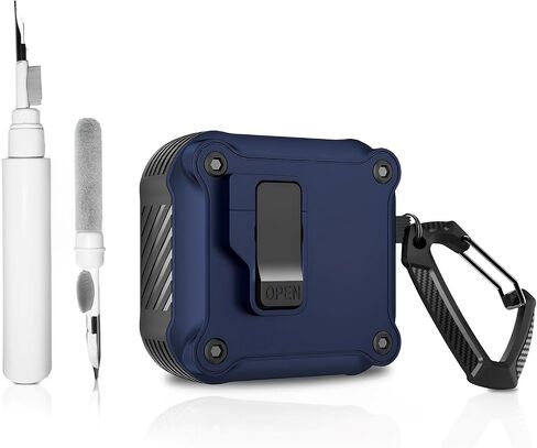 [3 in 1] Caselite Lock Case Compatible with AirPods 4 with Active Noise Cancellation with Keychain, Military Armor Shockproof Wireless Charging Case with Cleaning Kit in Saudi Arabia