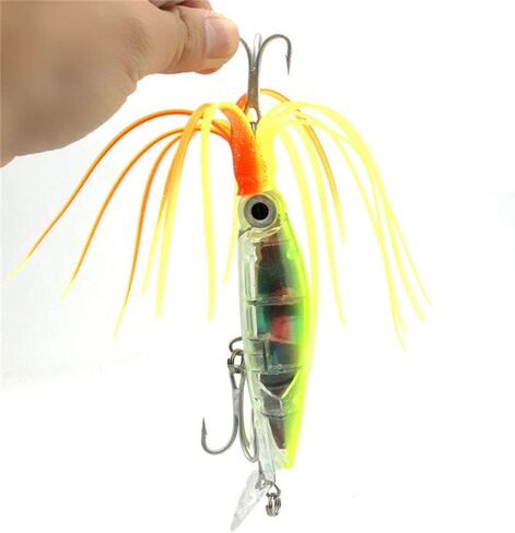 Squid Swimbait Hard Lures Lingcod Rockfish Saltwater Fishing Octopus Jig Head(5.51in/14cm,1.41oz./40g,6 Colors Option) in Saudi Arabia