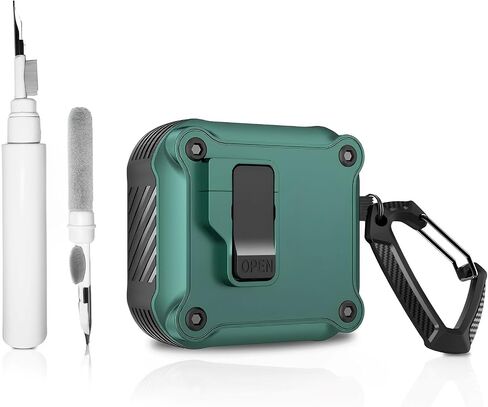 [3 in 1] Caselite Lock Case Compatible with AirPods 4 with Active Noise Cancellation with Keychain, Military Armor Shockproof Wireless Charging Case with Cleaning Kit in Saudi Arabia