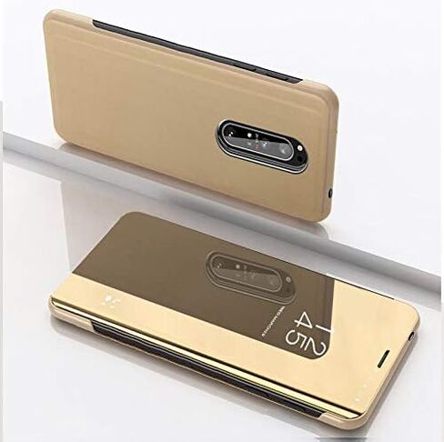 Case For Samsung Galaxy Note 10 Plus Cool Style Clear Electroplate Plating Stand Scratchproof Full Body Protective Flip Ultra Slim Cover for Samsung Galaxy Note 10 Plus PU Mirror:Rose Gold QH in Saudi Arabia
