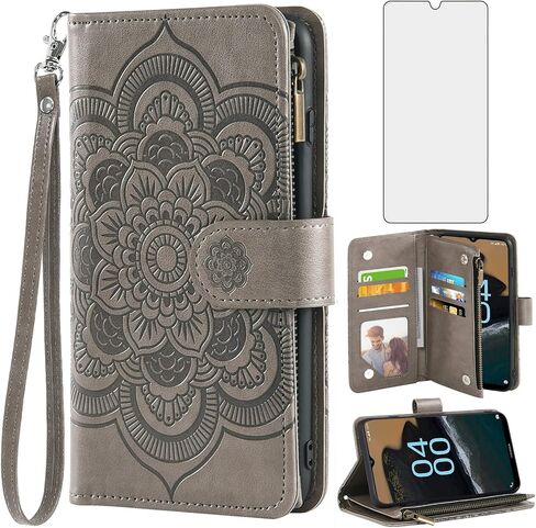 حافظة هاتف Asuwish لهاتف Nokia G400 5G مع واقي شاشة من الزجاج المقسى وحامل بطاقة الائتمان من الجلد الزهري وحامل محفظة فوليو وفتحة ملحقات الخلية G 400 400G 2022 للنساء والرجال باللون الأزرق in Saudi Arabia