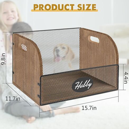 Large Dog Toy Bin with Handles, Wood Dog Toy Basket for Toy Chest, Dog Toy Box for dog toy Organization and Storage, Dog Toy Storage Bin with Metal Basket, Dog Toy Bin with Chalkboard and Marker in Saudi Arabia