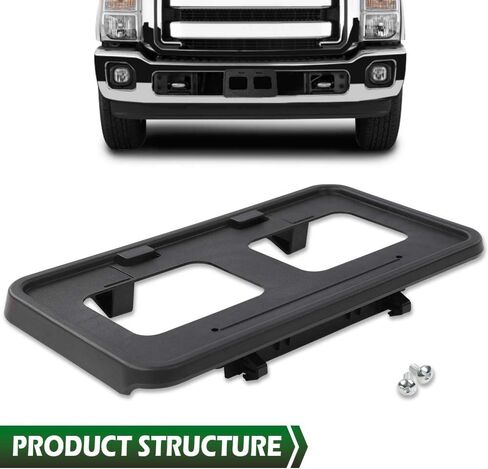 دعامة لوحة الترخيص الأمامية باللون البرتقالي الكبير باللون الأسود متوافقة مع Ford F250 F350 Super Duty 2020 2021 2022 LC3Z-17A385-AB in Kuwait