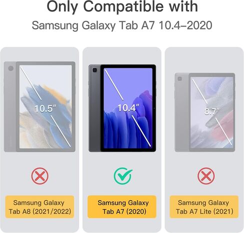 JETech Case for Samsung Galaxy Tab A7 10.4-Inch 2020 (SM-T500/T505/T507), NOT for Tab A7 Lite, Slim Translucent Back Tri-Fold Folio Stand Protective Tablet Cover, Auto Wake/Sleep (Black) in Saudi Arabia