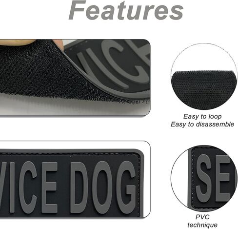 Service Dog Patch PVC Gold Yellow 6x2 inches Hook Back K9 Working Dog in Training PVC Tactical for Tactical Vest Harness K9 Collar (Black and Yellow, 6"x2") in Kuwait