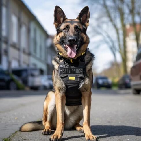 Service Dog Patch PVC Gold Yellow 6x2 inches Hook Back K9 Working Dog in Training PVC Tactical for Tactical Vest Harness K9 Collar (Black and Yellow, 6"x2") in Kuwait