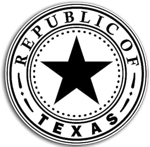 Round Vintage Republic of Texas Sticker (Car State Insignia Decal Logo Lone Star Vinyl Seal (3 inch) in Saudi Arabia