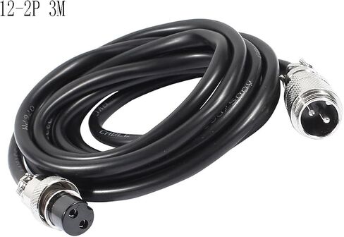 1M /3FT 12mm 2-Pin Metal Male/Female Aviation Socket Connector Cable, GX12-2P Male/Female Aviation Plug Cable - (1 pcs) in Saudi Arabia
