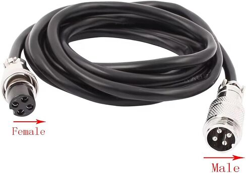 1M /3FT 12mm 2-Pin Metal Male/Female Aviation Socket Connector Cable, GX12-2P Male/Female Aviation Plug Cable - (1 pcs) in Saudi Arabia