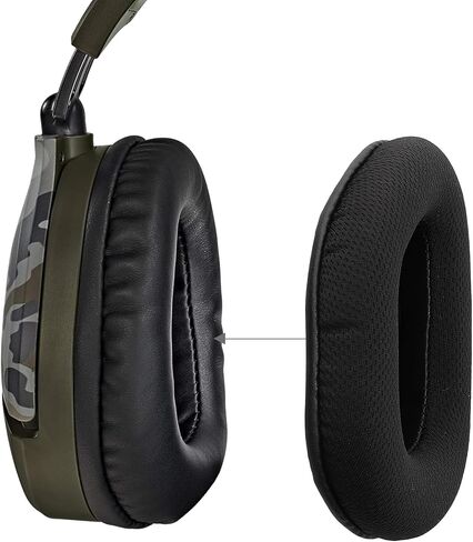 kwmobile Replacement Ear Pads Compatible with TurtleBeach Beach Recon 70 - Set of Earpads for Headphones - Green/Black in Saudi Arabia