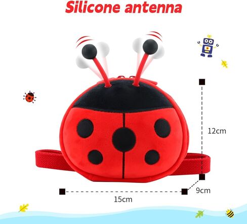 محفظة سوبر كيوت ثلاثية الأبعاد للأطفال البنات على شكل خنفساء للأطفال الصغار، باللون الأحمر، 6.35.53.9 بوصة in Kuwait