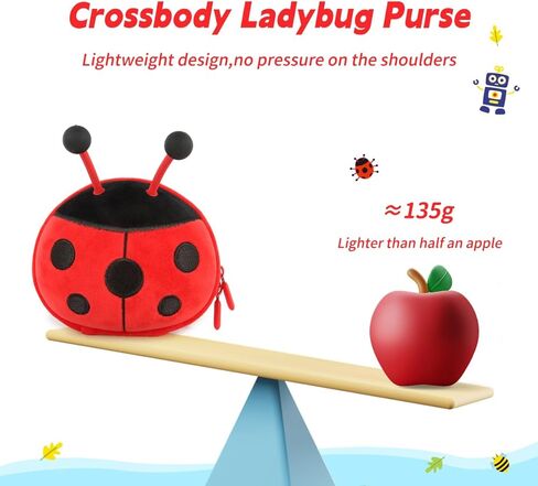 محفظة سوبر كيوت ثلاثية الأبعاد للأطفال البنات على شكل خنفساء للأطفال الصغار، باللون الأحمر، 6.35.53.9 بوصة in Kuwait