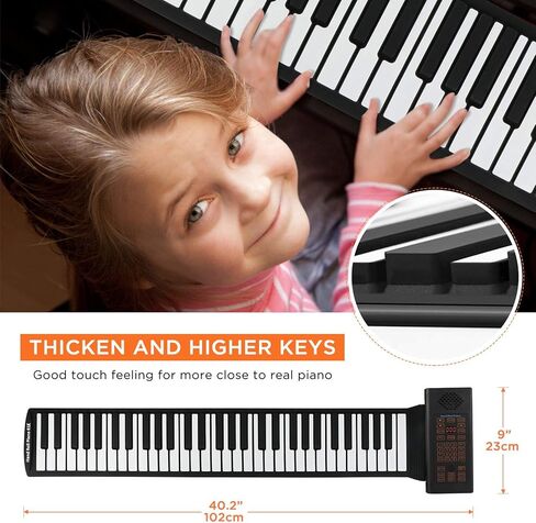 Hami Piano Keyboard,88 Keys Electric Keyboard Piano Semi-Weighted Digital Piano Foldable Keyboard with Bluetooth MIDI Sustain Pedal,Music Sheet Holder,Carrying Bag in Saudi Arabia
