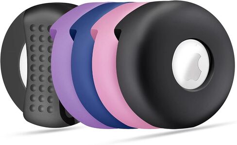Airtag Dog Collar Holder with Soothing Dots (4 Pack), Silicone Shockproof Pet Collar Case for Apple AirTag, Durable Air Tag Case Holder Compatible with Cat Dog Collars 0.6-1.2 inch Width in Saudi Arabia