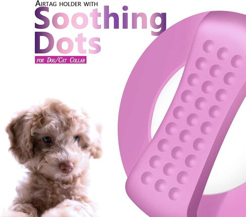 Airtag Dog Collar Holder with Soothing Dots (4 Pack), Silicone Shockproof Pet Collar Case for Apple AirTag, Durable Air Tag Case Holder Compatible with Cat Dog Collars 0.6-1.2 inch Width in Saudi Arabia