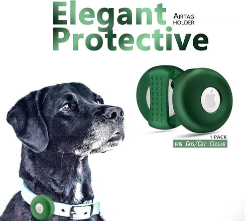 Airtag Dog Collar Holder with Soothing Dots (4 Pack), Silicone Shockproof Pet Collar Case for Apple AirTag, Durable Air Tag Case Holder Compatible with Cat Dog Collars 0.6-1.2 inch Width in Saudi Arabia
