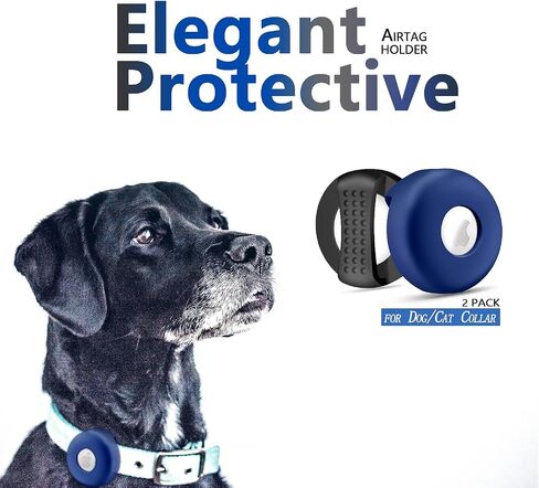 Airtag Dog Collar Holder with Soothing Dots (4 Pack), Silicone Shockproof Pet Collar Case for Apple AirTag, Durable Air Tag Case Holder Compatible with Cat Dog Collars 0.6-1.2 inch Width in Saudi Arabia