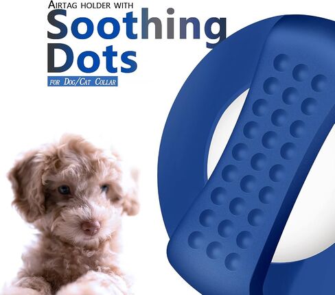 Airtag Dog Collar Holder with Soothing Dots (4 Pack), Silicone Shockproof Pet Collar Case for Apple AirTag, Durable Air Tag Case Holder Compatible with Cat Dog Collars 0.6-1.2 inch Width in Saudi Arabia
