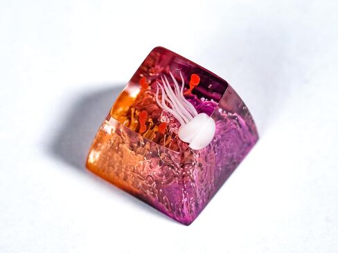 DATKEY Jellyfish Red & Purple Background Artisan Keycap Ocean Keycaps Keyboard Keycaps Cute Keycaps Artisan Keycap Aesthetic Keycaps Custom Keycaps Ocean Gifts for Gaming Love Gamer Man in Saudi Arabia