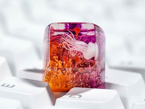 DATKEY Jellyfish Red & Purple Background Artisan Keycap Ocean Keycaps Keyboard Keycaps Cute Keycaps Artisan Keycap Aesthetic Keycaps Custom Keycaps Ocean Gifts for Gaming Love Gamer Man in Saudi Arabia