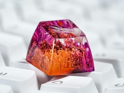 DATKEY Jellyfish Red & Purple Background Artisan Keycap Ocean Keycaps Keyboard Keycaps Cute Keycaps Artisan Keycap Aesthetic Keycaps Custom Keycaps Ocean Gifts for Gaming Love Gamer Man in Saudi Arabia
