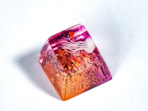 DATKEY Jellyfish Red & Purple Background Artisan Keycap Ocean Keycaps Keyboard Keycaps Cute Keycaps Artisan Keycap Aesthetic Keycaps Custom Keycaps Ocean Gifts for Gaming Love Gamer Man in Saudi Arabia